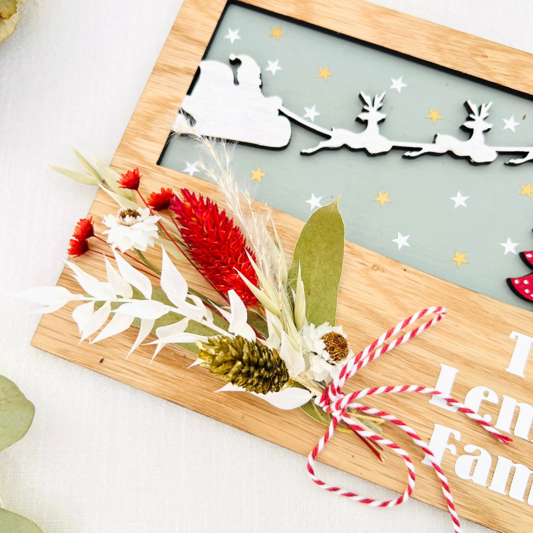 Santa in the Sky Family Sign