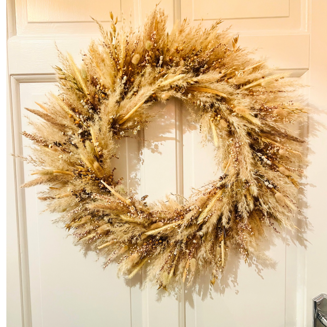 Custom pampas wreath