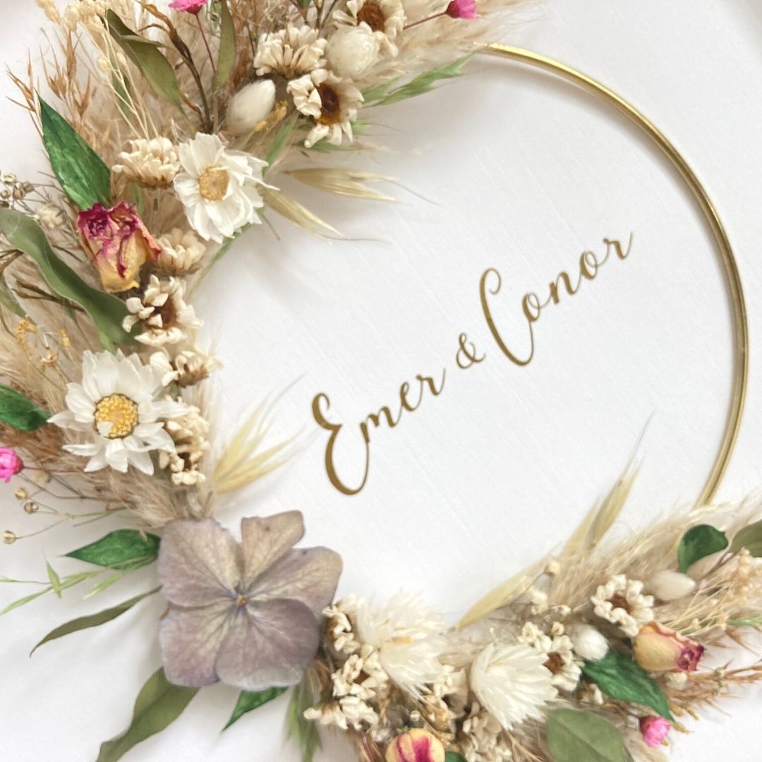 Dried Flower Wedding Gift - Wreath Keepsake Frame