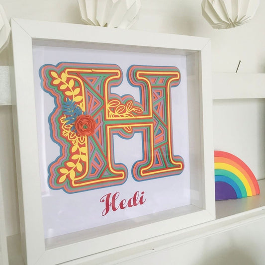 Layered Initial Design Rainbow Coloured Frame Rainbow Coloured Frame StudioEight.ie 